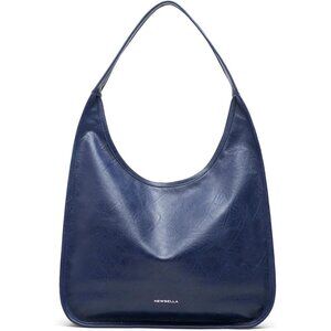 Newbella Women's Blue Soft PU Leather Shoulder Tote Hobo Purses with Zipper